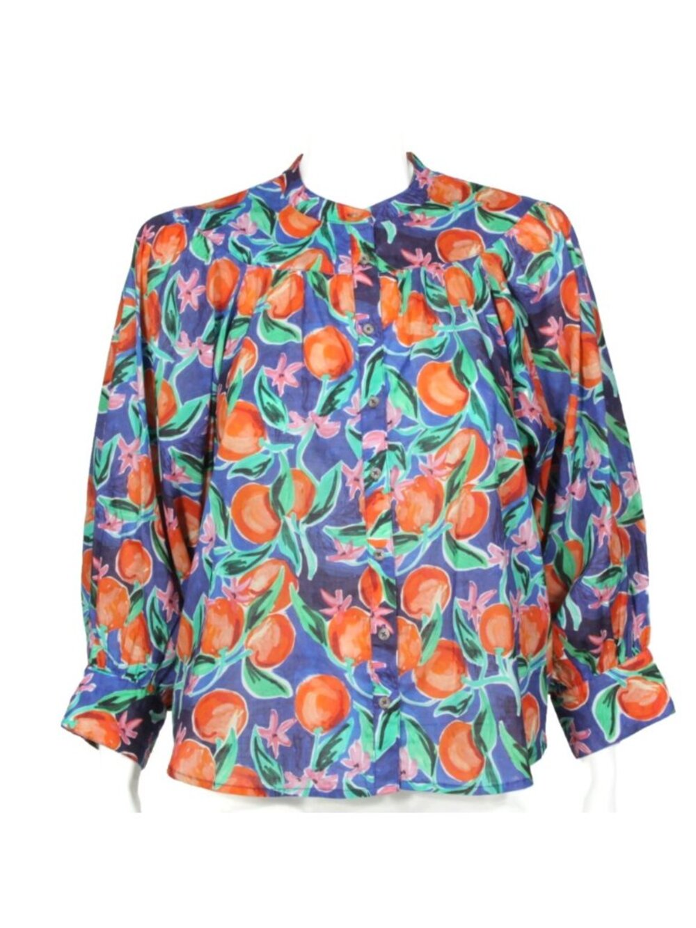Grace Poole Pooley Designs Anthropologie Exclusive Printed Blouse Twee sz S /460